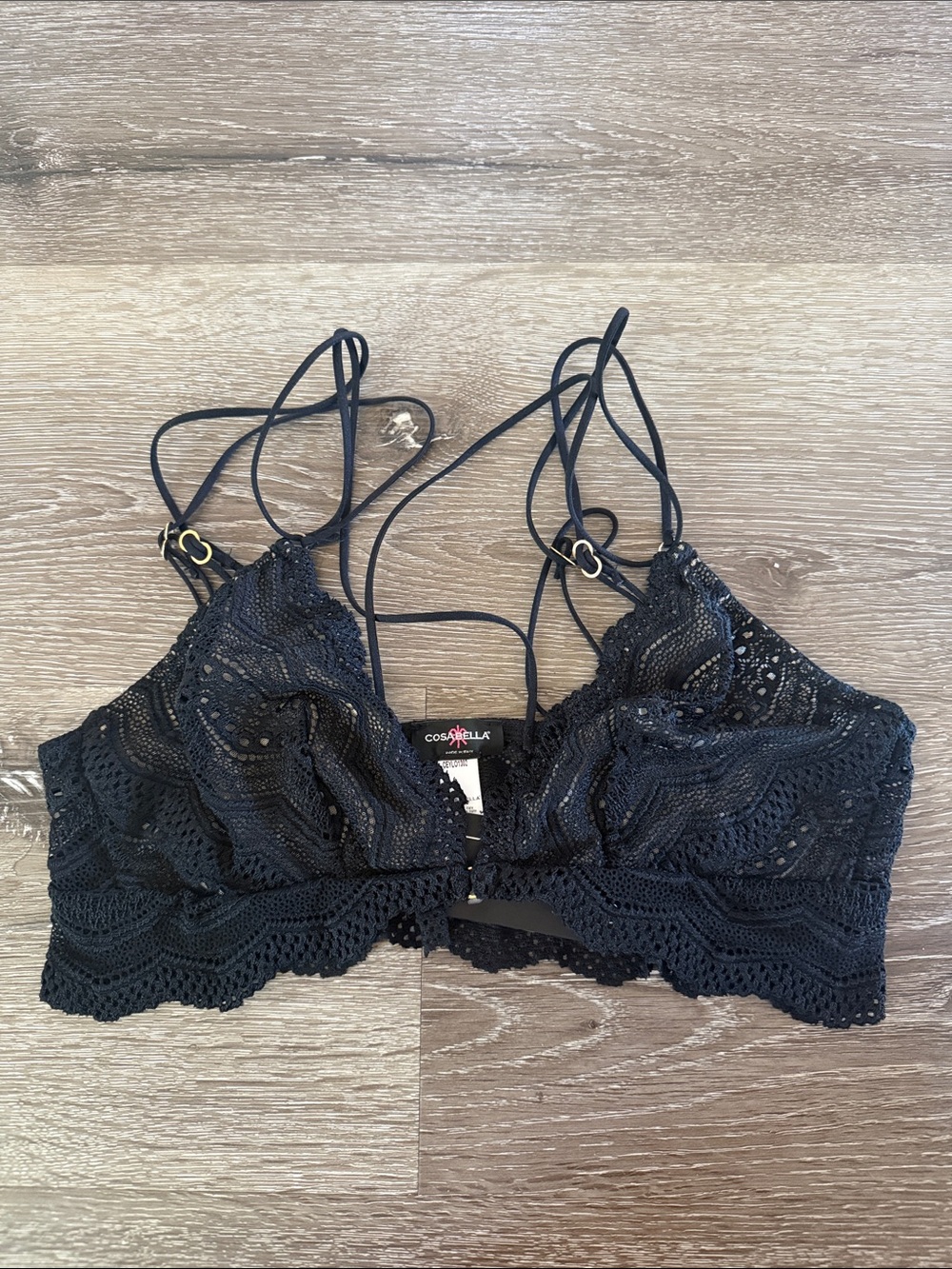 Cosabella Ceylon Cross Bralet lace bralette, size M